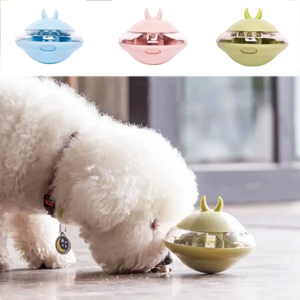 

Interactive Dog Flying Disc Treat Dispenser Plastic Bite Resistant Roly-poly Dog Food Toys Automatic Flying Disc Shape