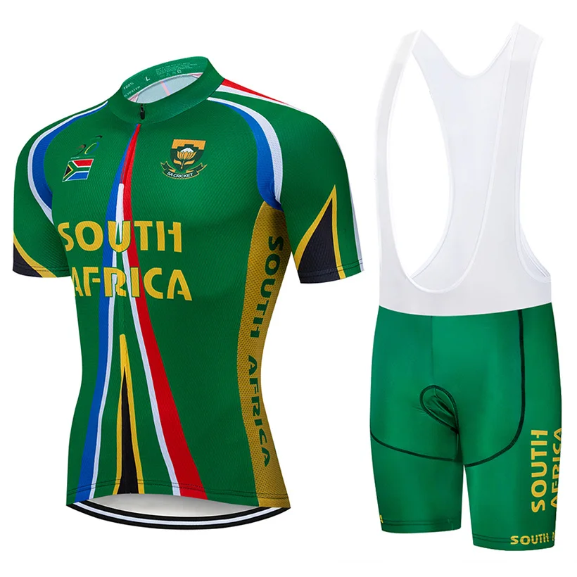 

SOUTH AFRICA Cycling Team Jerseys Bib Set Bicycle Clothing MTB Uniform Cycling Road Bike Shirt Men's Short Maillot Sports Suit