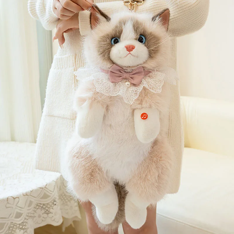 Cute Realistic Ragdoll Backpacks Women Bow Cat Plush Bags Small Capacity Daypacks Lolita Cartoon Personalized Gifts for Girls Cute Realistic Ragdoll Backpacks Women Bow Cat Plush Bags Small Capacity Daypacks Lolita Cartoon Personalized Gifts for Girls