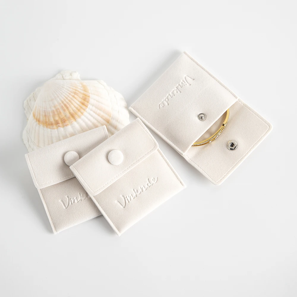 

Personalized Velvet Snap Jewelry Bag for Ring Earrings Bracelet Packagaing Custom Logo Jewellery Envelope Pouch Wedding Favors