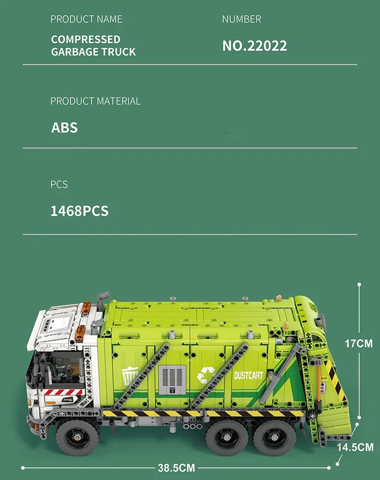 1468PCS Remote Control Compressed Garbage Truck Building Blocks City Sanitation Technical RC Car Model Bricks Kids Toys Gift MOC 1468PCS Remote Control Compressed Garbage Truck Building Blocks City Sanitation Technical RC Car Model Bricks Kids Toys Gift MOC