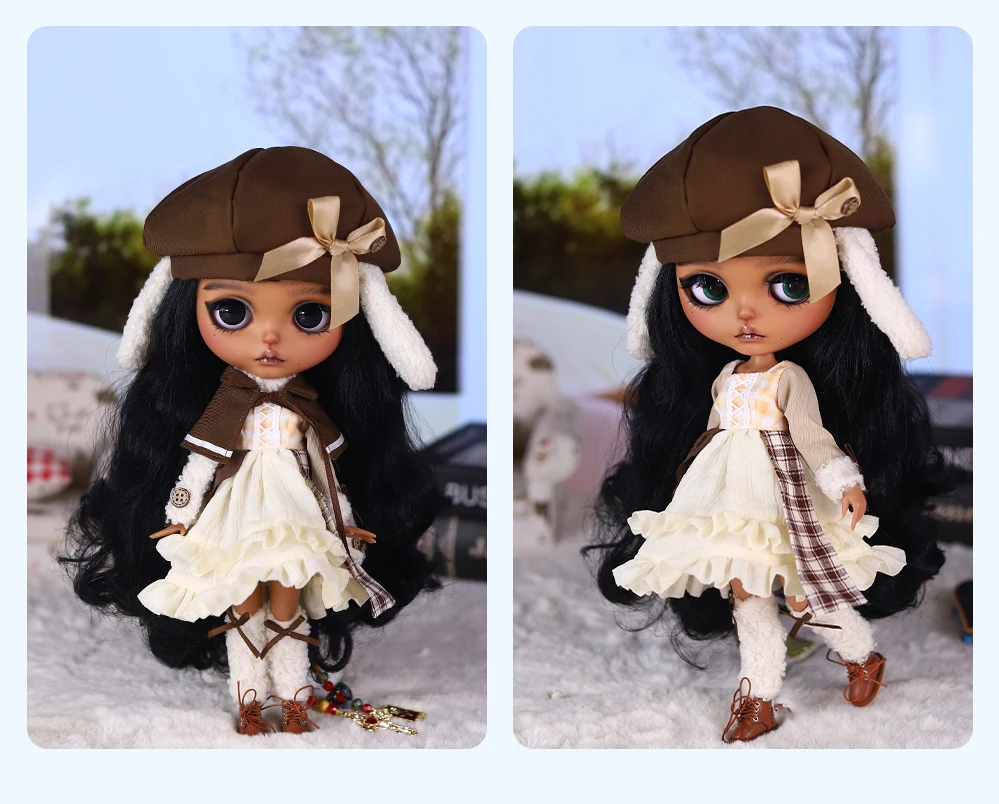 Destiny – Premium Custom Neo Blythe Doll with Black Hair, Dark Skin & Matte Cute Face 5 Destiny – Premium Custom Neo Blythe Doll with Black Hair, Dark Skin & Matte Cute Face 5