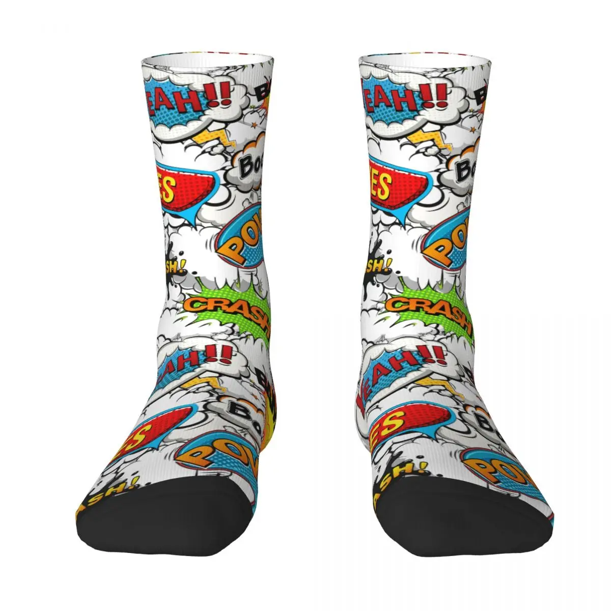 

Colorful Comics Bright Speech Bubbles Sock Socks Men Women Polyester Stockings Customizable Hip Hop