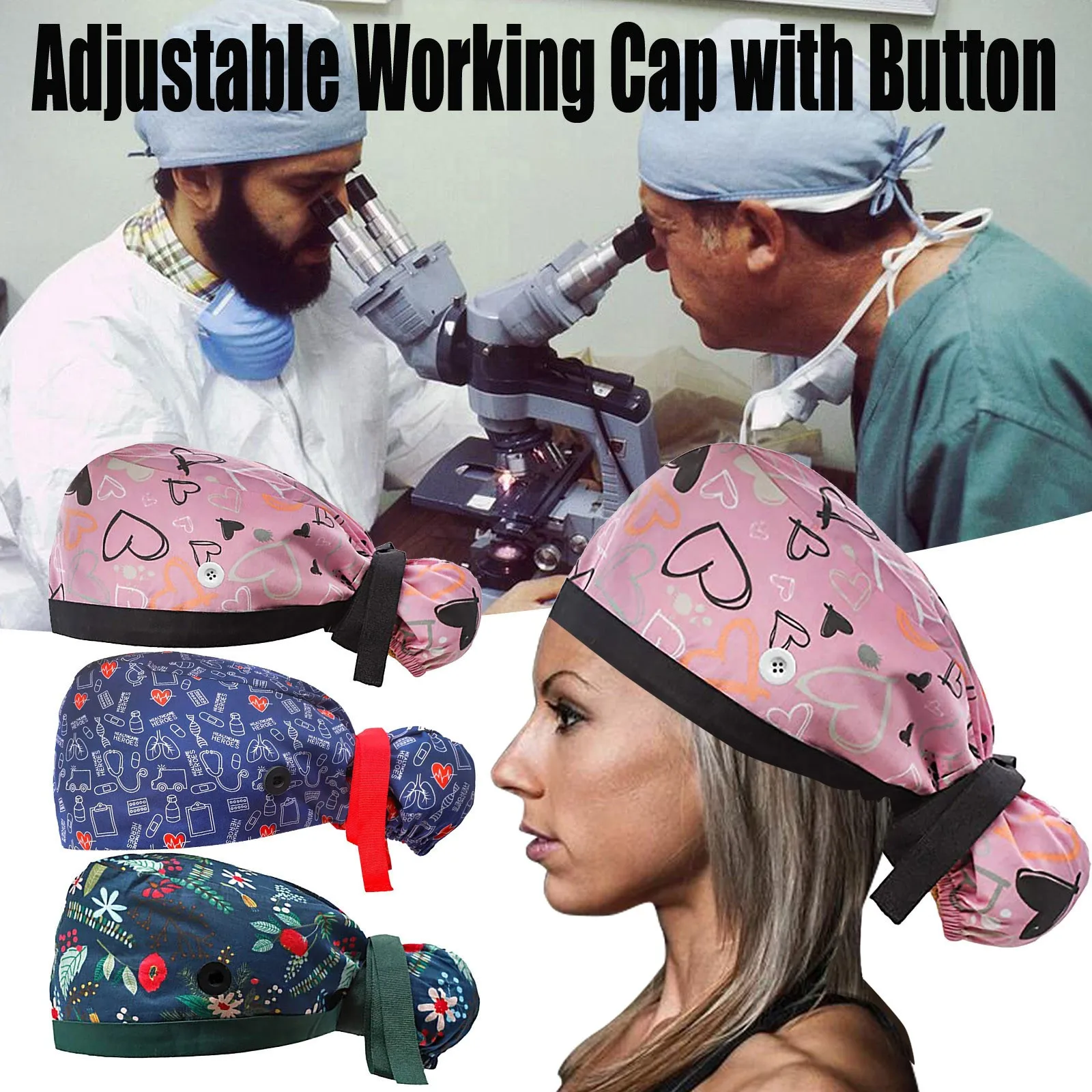 Nurse Accessories gorro enfermera Women Adjustable Working Cap Button Hat Sweatband Ponytail Pouch Tie Back Nurse Hats
Nurse Accessories gorro enfermera Women Adjustable Working Cap Button Hat Sweatband Ponytail Pouch Tie Back Nurse Hats