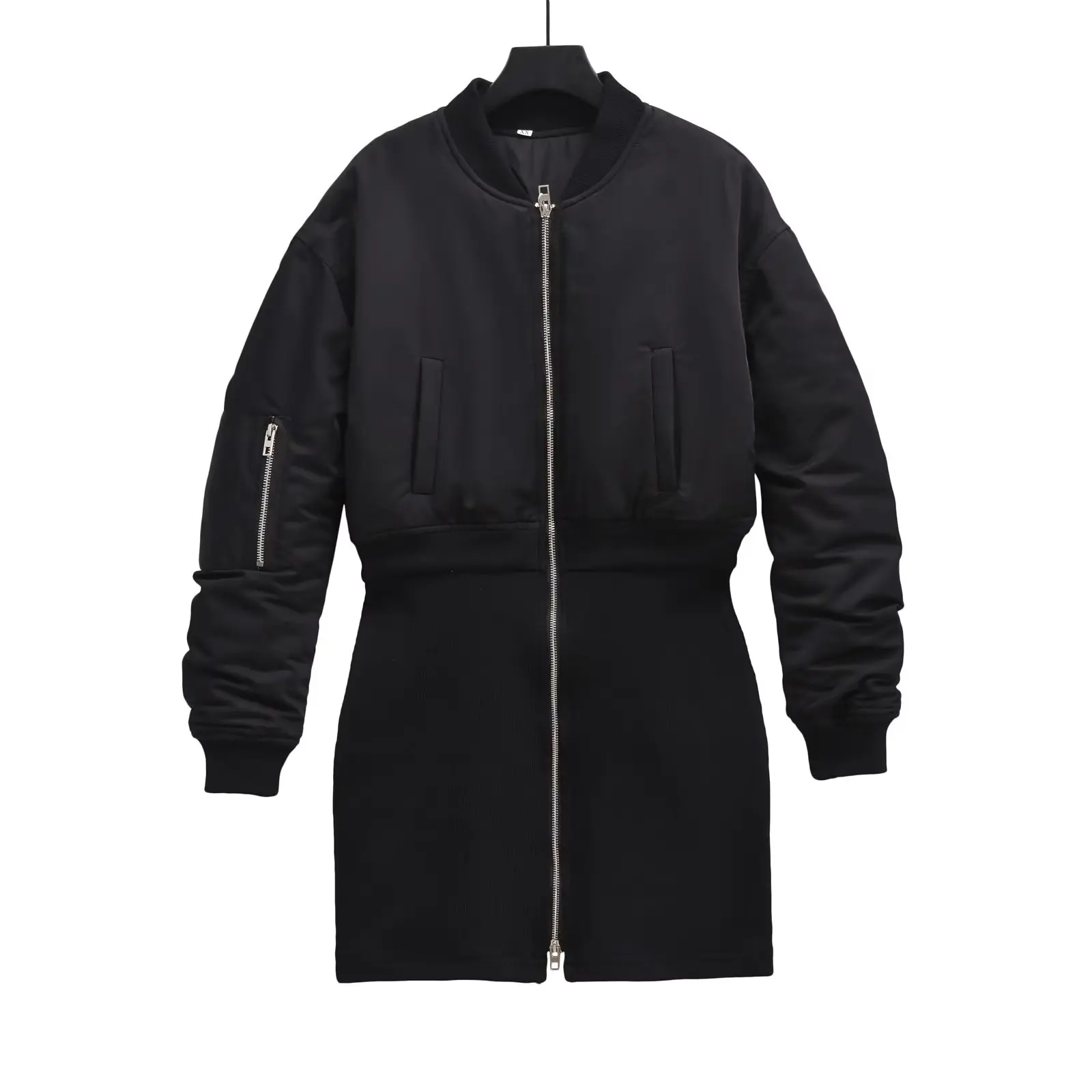 Women New Fashion Side Pockets decoration flying Jacket style Playsuits Vintage Long Sleeve Zipper Female Dresses Vestidos Mujer
Women New Fashion Side Pockets decoration flying Jacket style Playsuits Vintage Long Sleeve Zipper Female Dresses Vestidos Mujer
