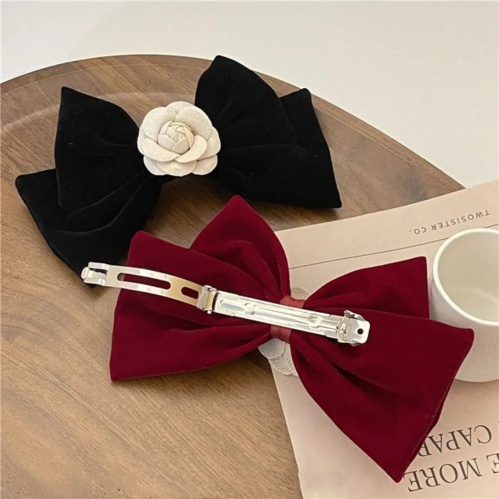 

Bow Knot Velvet Women Headwear Wome Hair Accessories Flower Hairpin Big Bow Hairpin Korean Style Hair Clip Girls Spring Clip