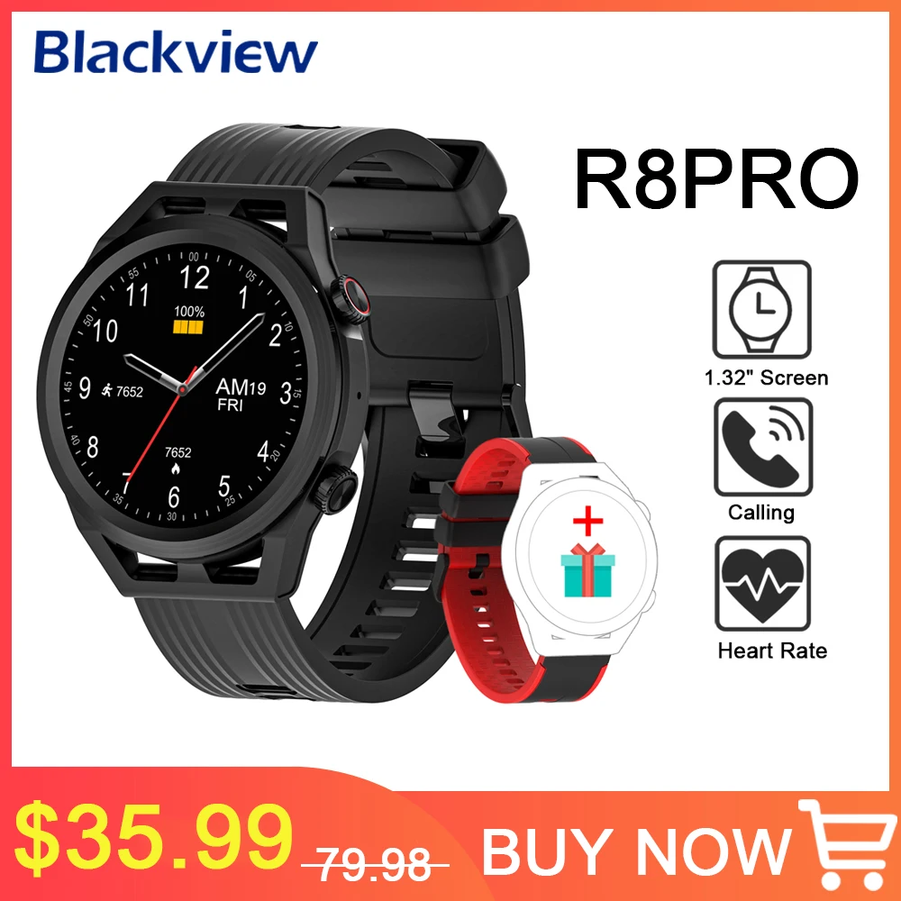 Blackview Smartwatch Bluetooth Call Voice Assistant Waterproof Blood Pressure Monitor Message Notification Sport Fitness Tracker
Blackview Smartwatch Bluetooth Call Voice Assistant Waterproof Blood Pressure Monitor Message Notification Sport Fitness Tracker
