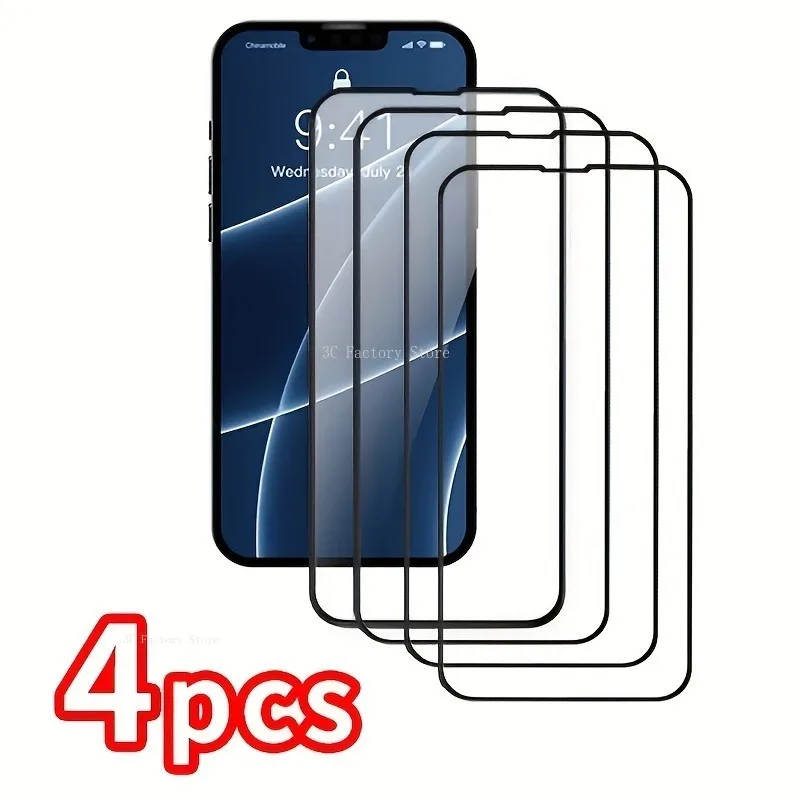 4Pcs Full Cover Tempered Glass For IPhone 13 14 Pro Max 11 12 Pro 15 Plus Screen Protector For IPhone XR XS Max 7 8Plus Glass
4Pcs Full Cover Tempered Glass For IPhone 13 14 Pro Max 11 12 Pro 15 Plus Screen Protector For IPhone XR XS Max 7 8Plus Glass