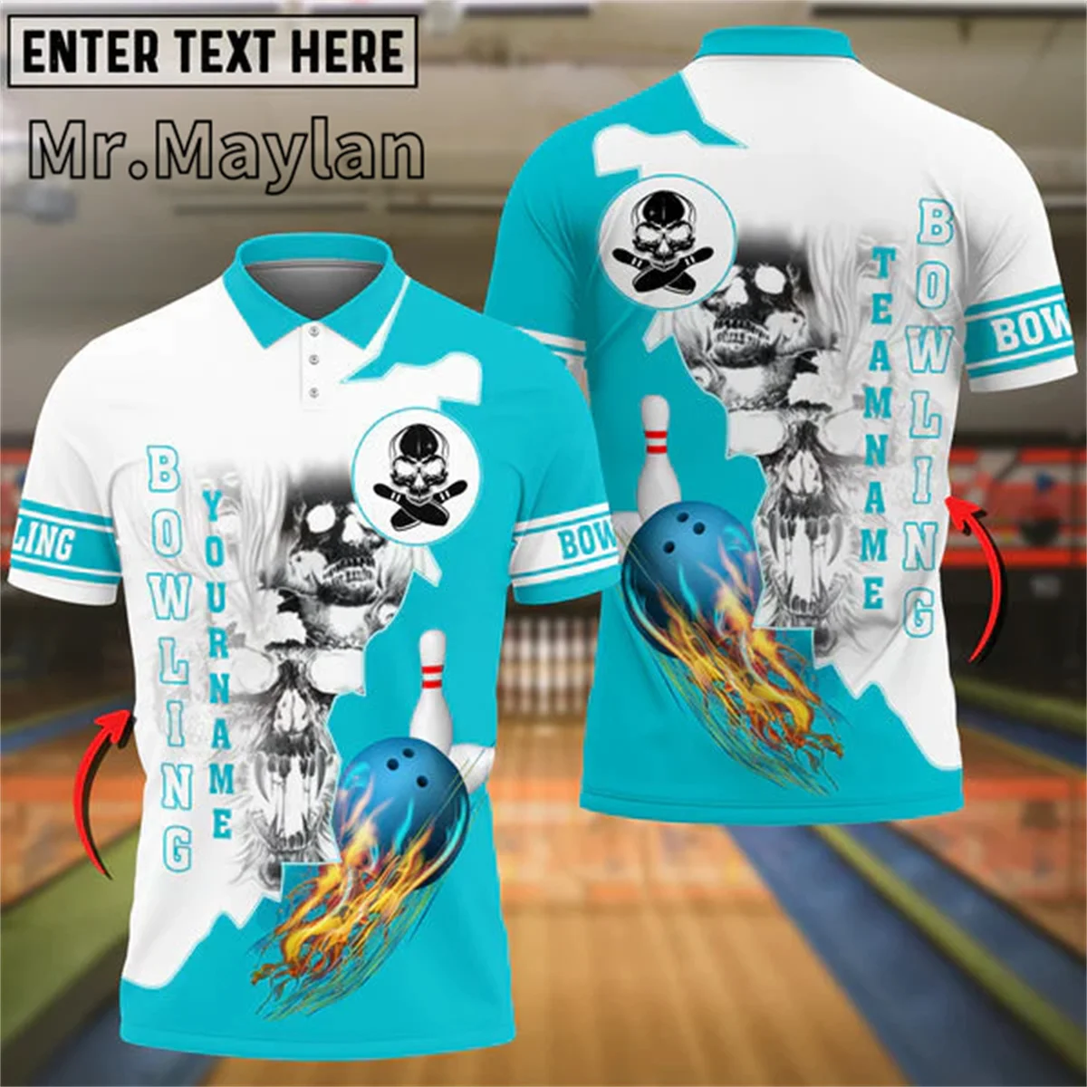 Customized Bowling Ball Flame Skull Pattern Premium Multicolor 3D Polo Shirt Custom Name Team Shirt Men Gift For Bowler Tops-578
Customized Bowling Ball Flame Skull Pattern Premium Multicolor 3D Polo Shirt Custom Name Team Shirt Men Gift For Bowler Tops-578