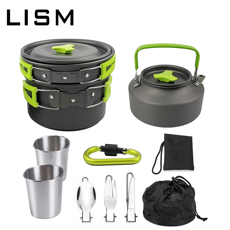 Camping Cooking Set Lightweight Backpacking Cookware Mess Kit Outdoor Cook Gear for Hiking Picnic with Cups Spoon Knife Fork
Camping Cooking Set Lightweight Backpacking Cookware Mess Kit Outdoor Cook Gear for Hiking Picnic with Cups Spoon Knife Fork