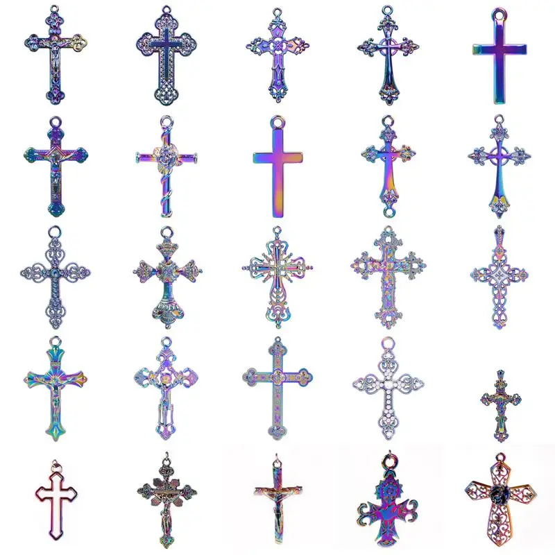 10pcs Vintage Steampunk Cross Charms Pendant For Jewelry Making Rainbow Color Crosses DIY Necklace Earrings Jewelry Accessories 
10pcs Vintage Steampunk Cross Charms Pendant For Jewelry Making Rainbow Color Crosses DIY Necklace Earrings Jewelry Accessories
