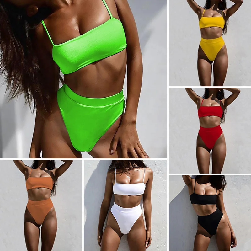 

Multi Colored Silk Satin Sexy And Breathable Bikini Set For Women'S Summer Beach Vacation Three Point Swimsuit Set For Girls
