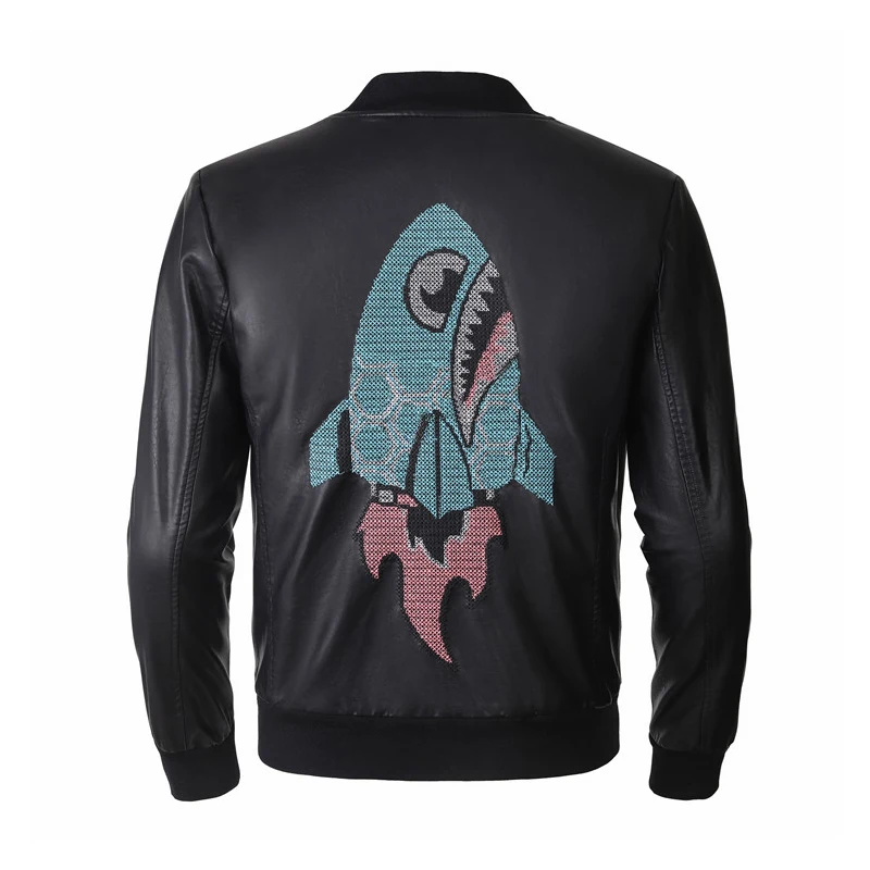 Men's Jacket Autumn Winter 2024 New Fashion Brand Shark Rocket Rhinestone Jackets High Quality Faux PU Leather Jackets For Men's
Men's Jacket Autumn Winter 2024 New Fashion Brand Shark Rocket Rhinestone Jackets High Quality Faux PU Leather Jackets For Men's