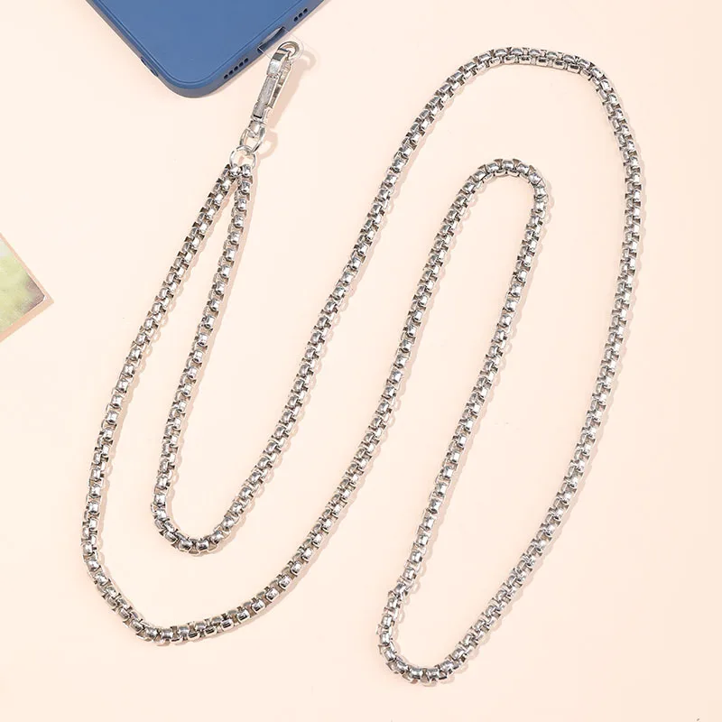 Fashion Simple Metal Mobile Phone Chain Charm Universal Clip Long Crossbody Chain For Unisex Style Safety Cellphone Lanyard Fashion Simple Metal Mobile Phone Chain Charm Universal Clip Long Crossbody Chain For Unisex Style Safety Cellphone Lanyard