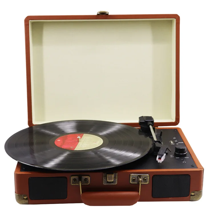 Portable suitcase phonograph vinyl record player film wooden Wireless audio retro record player LP
Portable suitcase phonograph vinyl record player film wooden Wireless audio retro record player LP
