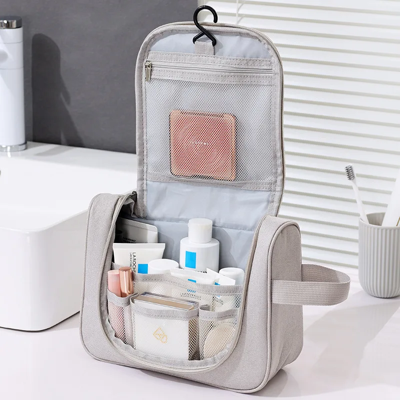 

Portable Hook Wash Makeup Bag for Women Men Casual Cosmetics Storage Bag Ladies Travel Make Up Bag Toiletry Organizer Pouch Man