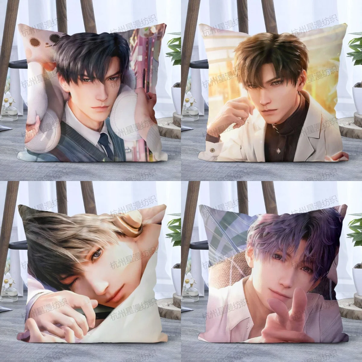 

Chinese Game Love And Deepspace Li Shen Shen Xing Hui Qi Yu Rafayel Zayne Xavier 35x35cm Decorative Pillows Cover Cusion Covers