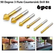 6pcs 90 Degree 3 Flute HSS Countersink Drill Bit Titanium Coated Chamfer Cutter 6.3/8.3/10.4/12.4/16.5/20.5mm Power Tools
6pcs 90 Degree 3 Flute HSS Countersink Drill Bit Titanium Coated Chamfer Cutter 6.3/8.3/10.4/12.4/16.5/20.5mm Power Tools