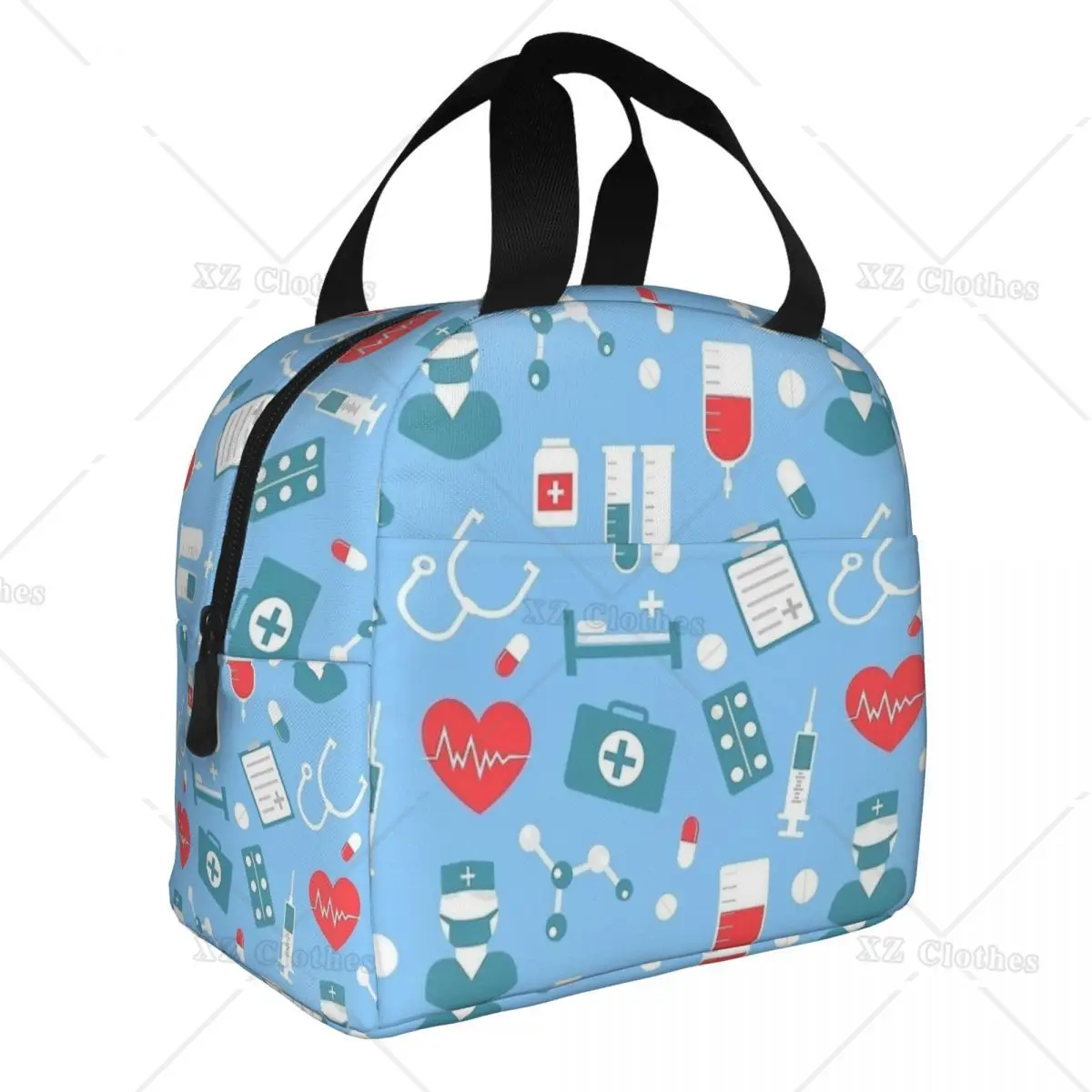 

Изолированная сумка для ланча с милым рисунком медсестры, термоконтейнер, Ланч-бокс, сумки-тоуты с карманом для женщин, мужчин, детей, для работы на открытом воздухе