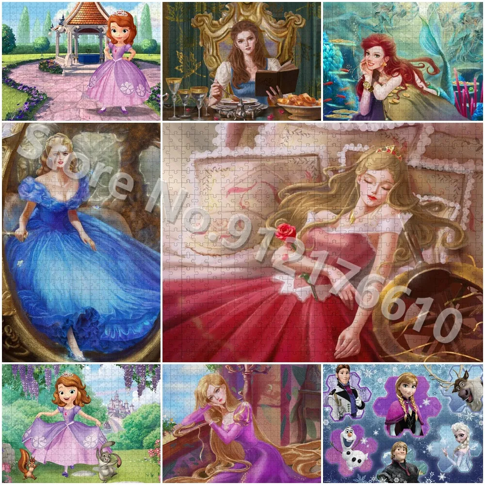 

Sofia The First Disney Princess Paper Puzzle 300/500 Pieces Frozen Queen Cartoon Jigsaw Puzzles Decompress Educational Adult Toy