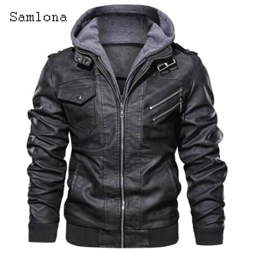 2023 European Style Fashion Tops Pu Leather Jackets Plus Size Mens Hooded Coats Winter Warm Outerwear Men's Zipper Pocket Jacket
2023 European Style Fashion Tops Pu Leather Jackets Plus Size Mens Hooded Coats Winter Warm Outerwear Men's Zipper Pocket Jacket