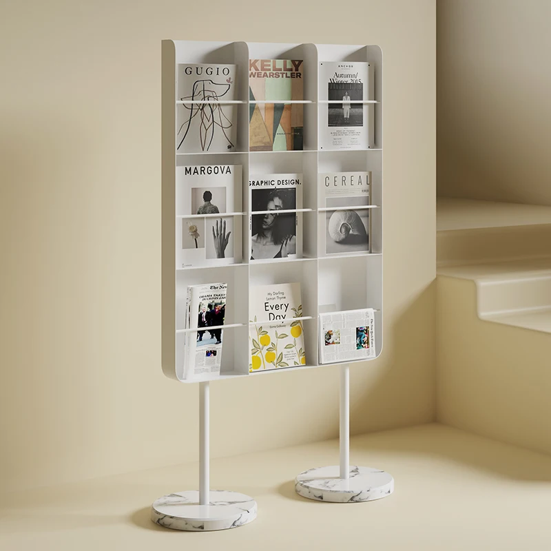 

ZL Floor Multi-Layer Bookshelf Display Stand Magazine Rack CD Holder Shelf Japanese Newspaper