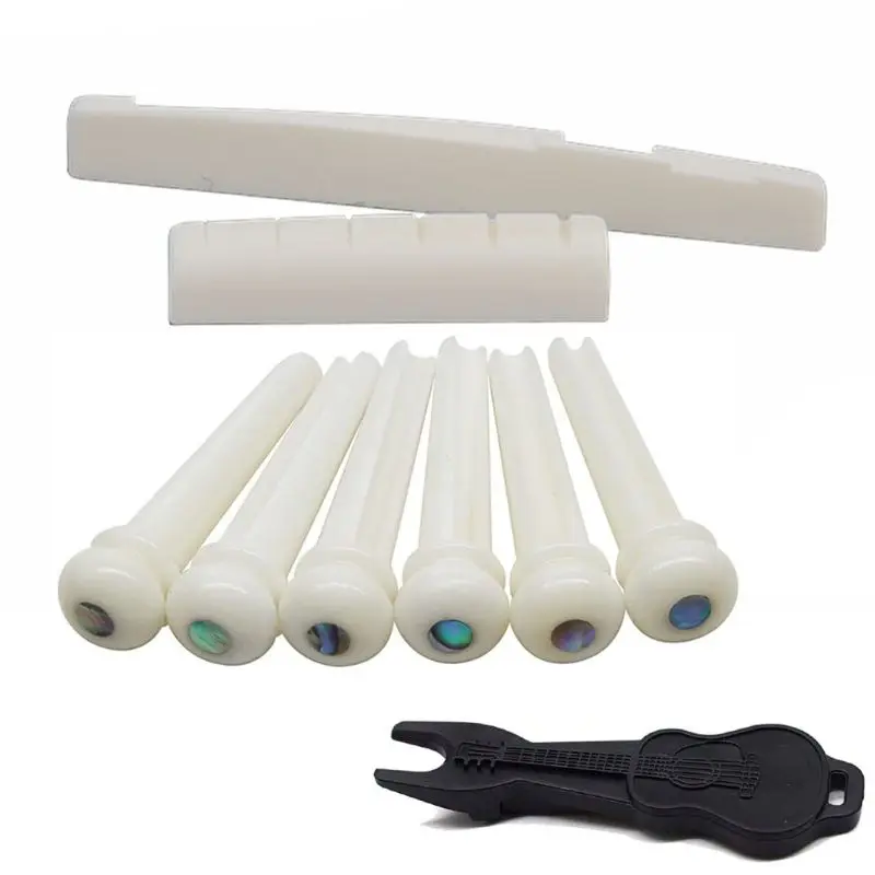 Acoustic Guitar Pre-Slotted Bone Nut Replacement 6 String Guitar Bridge Saddle with Bridge Pins Music Instrument Drop Shipping
Acoustic Guitar Pre-Slotted Bone Nut Replacement 6 String Guitar Bridge Saddle with Bridge Pins Music Instrument Drop Shipping
