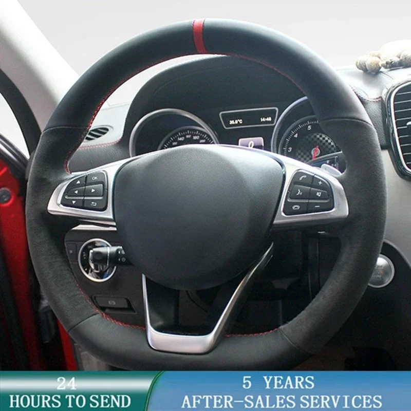 Customized Car Steering Wheel Cover Suede Leather Braid For Mercedes Benz W176 W246 W205 C117 C218 X218 W213 X253 C253 W166 C292
Customized Car Steering Wheel Cover Suede Leather Braid For Mercedes Benz W176 W246 W205 C117 C218 X218 W213 X253 C253 W166 C292
