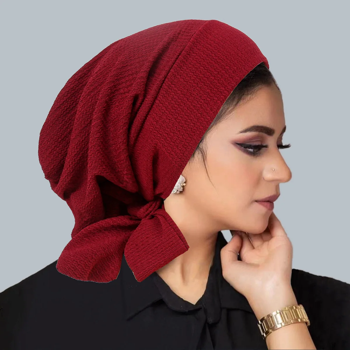 

New Pre-Tied Women Hijab Ruffle Turban Chemo Cap Wrap Underscarf Muslim Hair Loss Bonnet Cancer Hat Islamic Headwear Scarf Mujer