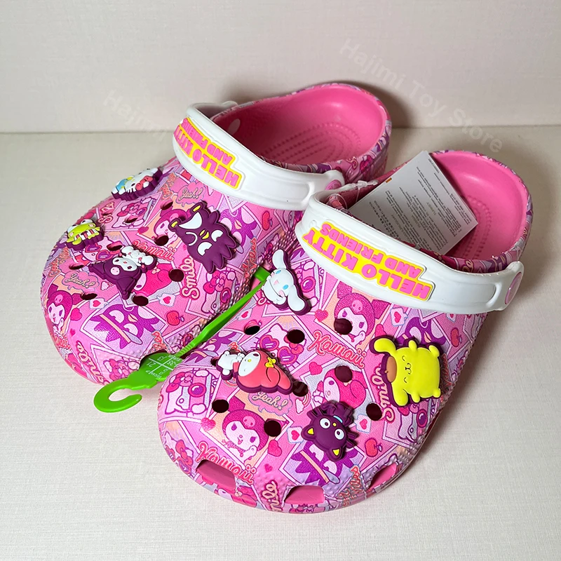 

Sanrio Hellokitty Kuromi Pochacco Melody New Summer Girls Cartoon Children Slippers Non-slip Soft-soled Wrap Toe Sandals Gifts