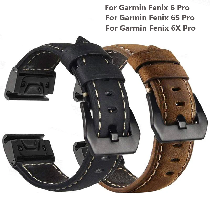 

26 22 20MM Watchband Strap For Garmin Fenix 5S 5 5X Plus 3HR 6X 6 6S Pro S60 MK2 Enduro Quick Release Leather Easyfit Wrist Band