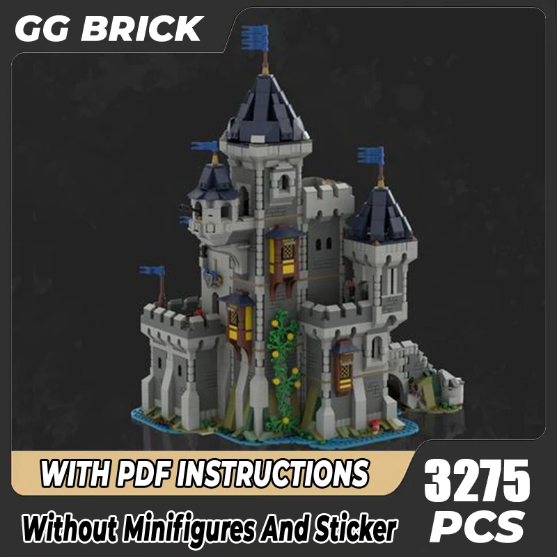 

Moc Building Blocks Black Falcon Knight's Castle Model Technology Brick DIY Educational Toy For Birthday Gifts
