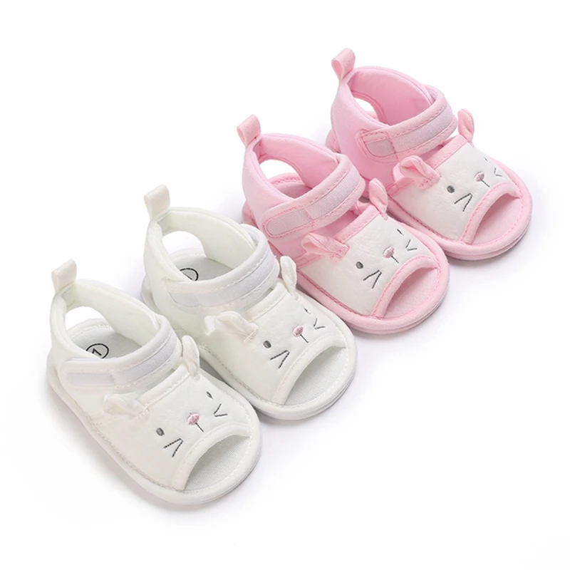 

Summer Baby Sandal Girl Kids Shoes Cotton Sandals First Walkers Newborn Shoes Casual Soft Sole Sandals Toddler Cat Shoes 0-18M