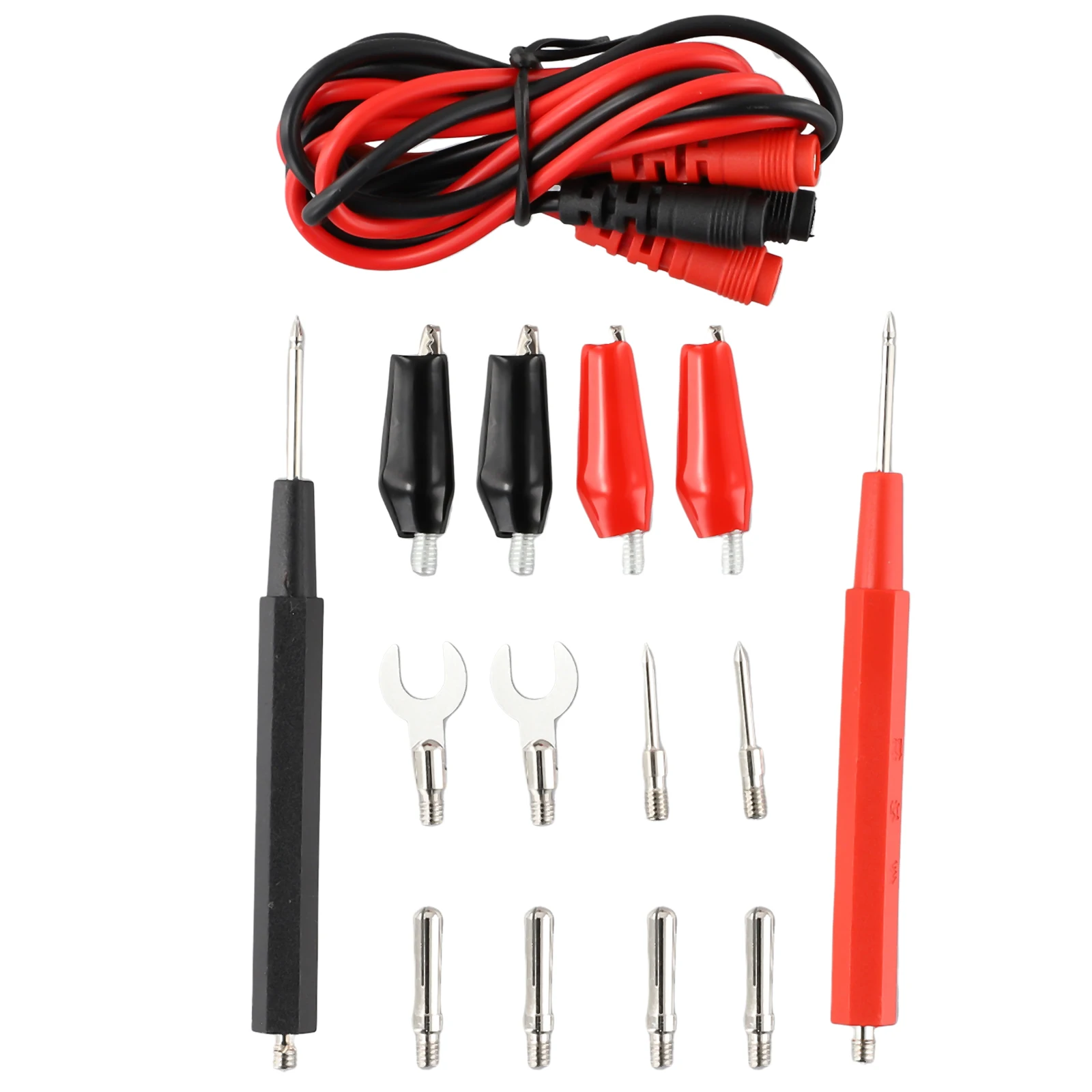 Multimeter Probe Test Leads Kit Needle Tip Test Lead Tester Lead Probe Universal 1000V 16-in-1 Combination Cable
Multimeter Probe Test Leads Kit Needle Tip Test Lead Tester Lead Probe Universal 1000V 16-in-1 Combination Cable
