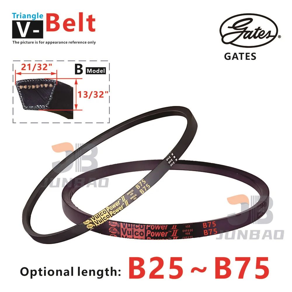 

USA Gates Vulco Power Model B Triangle Belt length B25 To B75 Top Width 17mm Thickness 11mm High Quality V-Belt Driving Belt