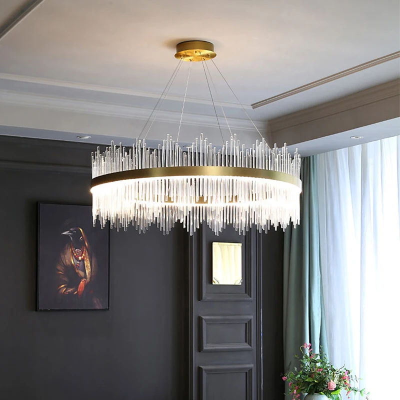 Modern LED Chandelier Light Luxury Crystal Pendant Lamps Dimmable for Bedroom Living/Dining Room Decor Hanging Lamp Fixture
Modern LED Chandelier Light Luxury Crystal Pendant Lamps Dimmable for Bedroom Living/Dining Room Decor Hanging Lamp Fixture