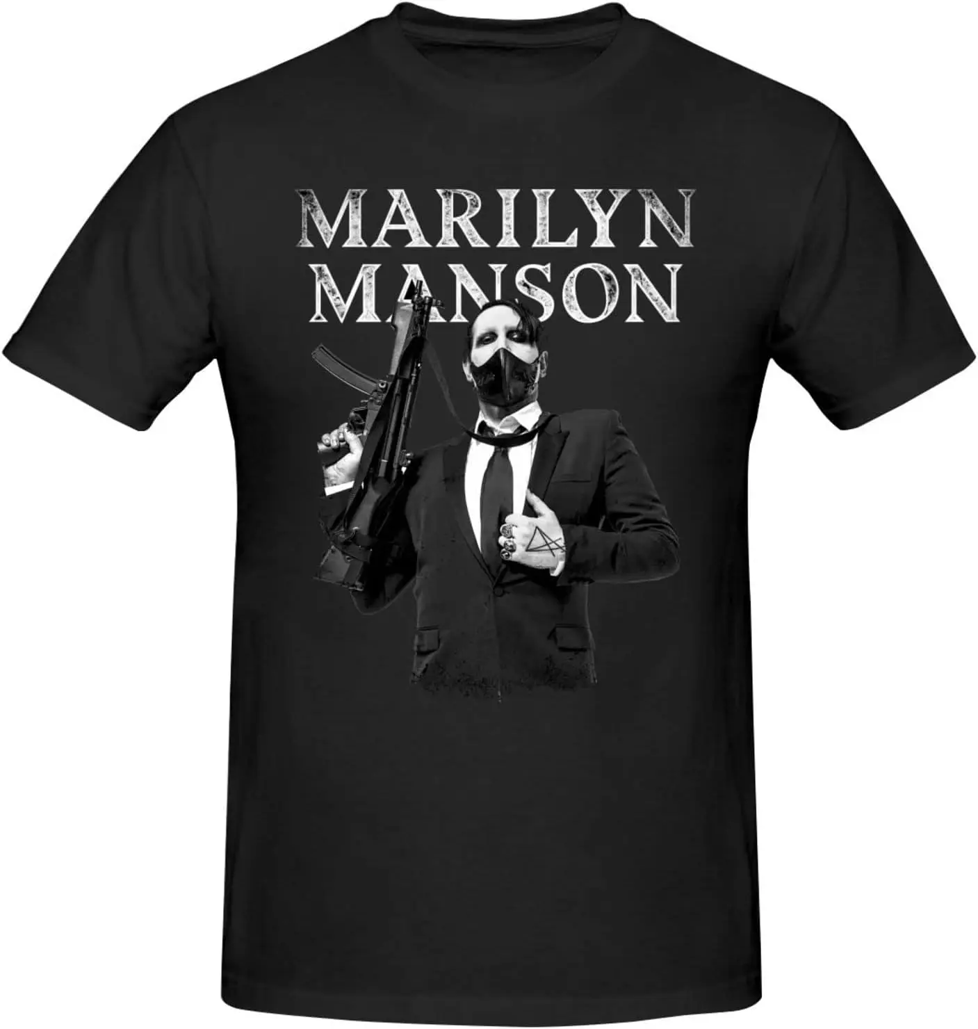 Мужская Удобная рубашка Marilyn Music and Manson, хлопковая модная черная футболка с коротким рукавом и круглым вырезом
Мужская Удобная рубашка Marilyn Music and Manson, хлопковая модная черная футболка с коротким рукавом и круглым вырезом