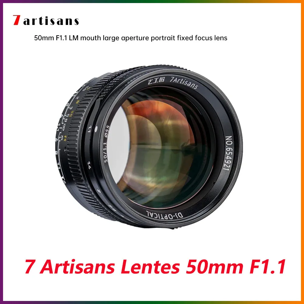 

7 Artisans Lentes 50mm F1.1 Full Frame Lens Large Aperture Paraxial For Leica Camera M Mount M240 M3 M5 M6 M7 M8 M9 M9p M10