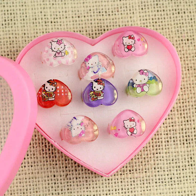 Kawaii Sanrio Ring Set with Heart Box Set Anime Hello Kitty Ring Cartoon My Melody Cinnamoroll Kuromi Girl Exquisite Cute Gift
Kawaii Sanrio Ring Set with Heart Box Set Anime Hello Kitty Ring Cartoon My Melody Cinnamoroll Kuromi Girl Exquisite Cute Gift