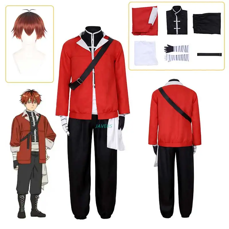 

Anime Stark Cosplay Costume Frieren Beyond Journey's End Wig Jacket Pants Uniform Outfit Halloween Party Costume for Men Women