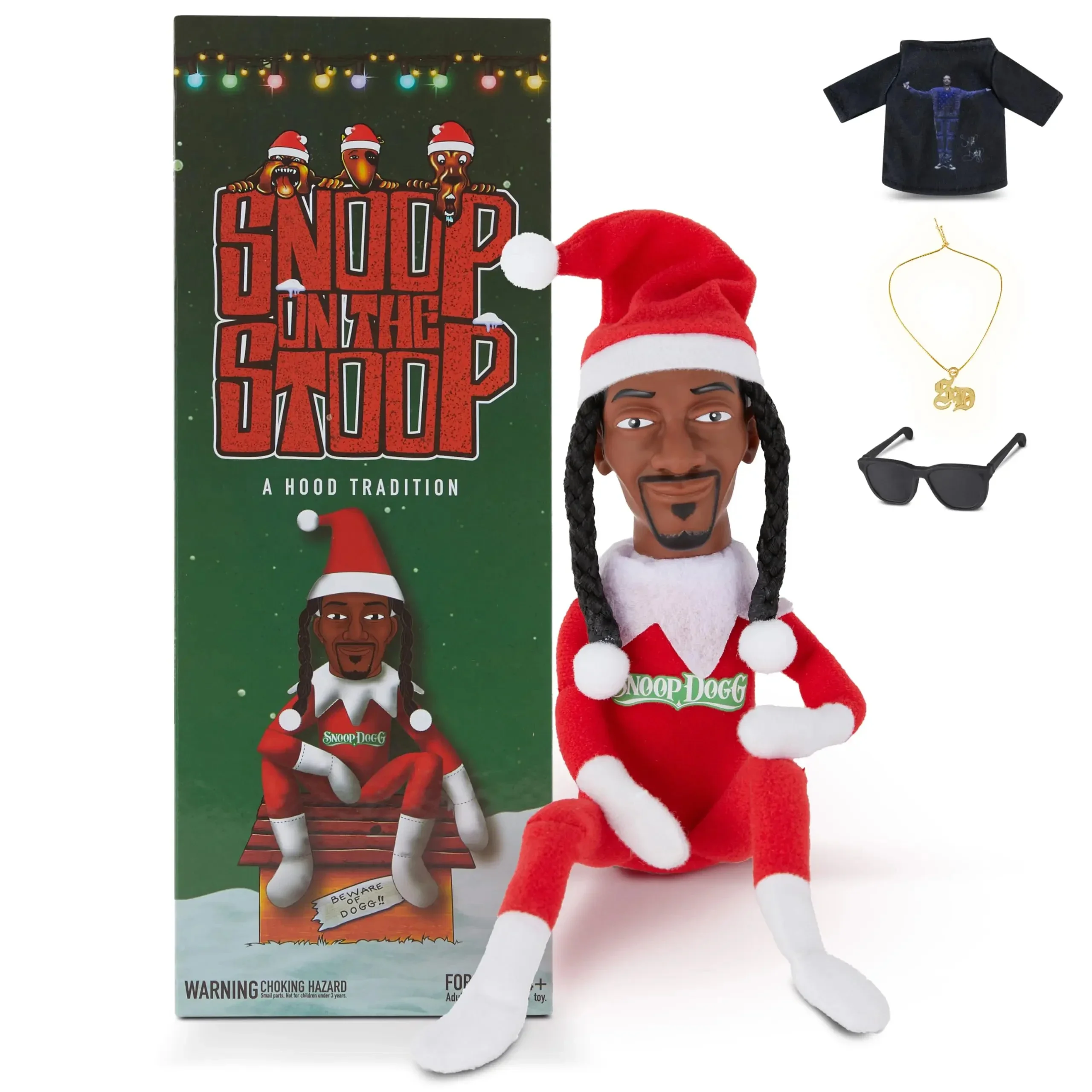 Новинка, плюшевые игрушки Snoop Dogg Snoop on a Stoop Рождественский эльф кукла 12 дюймов, Украшение Полки включает в себя игрушечную футболку Elf, солнцезащитные очки и ожерелье
Новинка, плюшевые игрушки Snoop Dogg Snoop on a Stoop Рождественский эльф кукла 12 дюймов, Украшение Полки включает в себя игрушечную футболку Elf, солнцезащитные очки и ожерелье