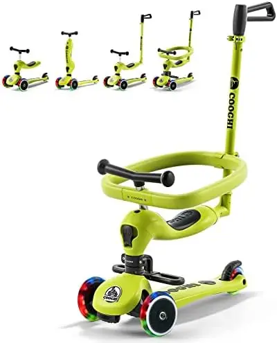 Toddler Scooter, Kids Scooter with Flashing Wheels, 360° Baby Fence & Adjustable Parent Push Bar & Seat & T-Bar, 3
Toddler Scooter, Kids Scooter with Flashing Wheels, 360° Baby Fence & Adjustable Parent Push Bar & Seat & T-Bar, 3