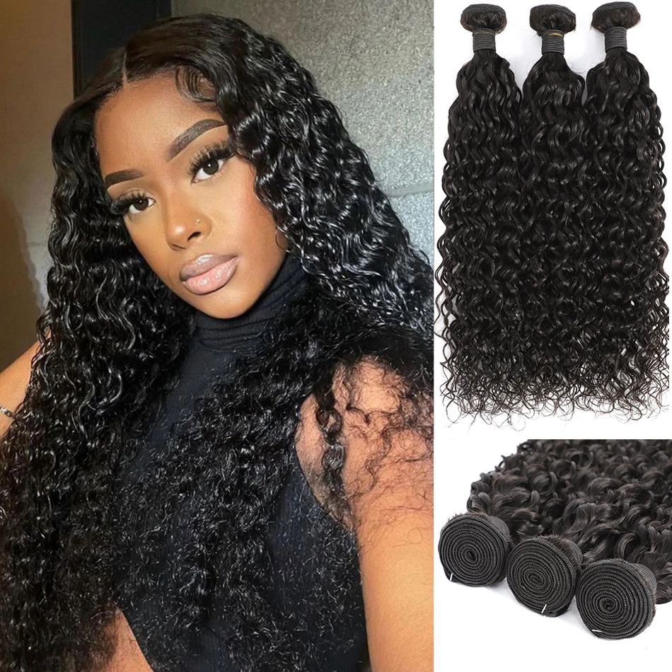 

10A Mongolian Hair Water Wave 1/3 Bundles 100% Remy Human Hair Bundle Ombre Wet and Wavy Water Curly Wave Extensions Double Weft