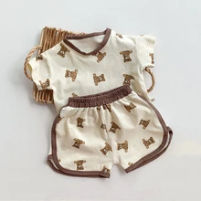 Toddler Baby Girl Clothing Sets Summer Cute Bear Cartoon Print Top + Shorts Sportswear Suit for Boy Cotton Loose Kids Clothes 
Toddler Baby Girl Clothing Sets Summer Cute Bear Cartoon Print Top + Shorts Sportswear Suit for Boy Cotton Loose Kids Clothes