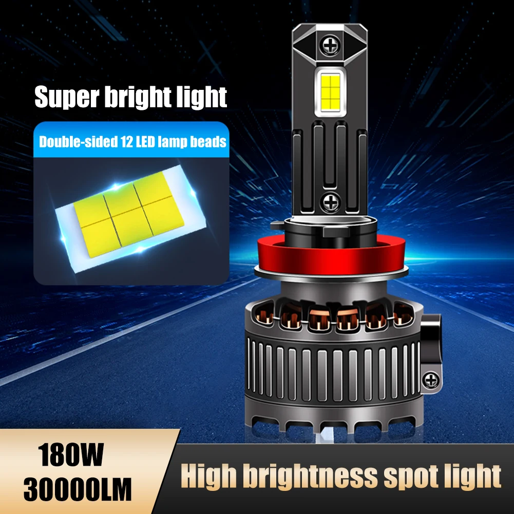 2PCS 30000LM 180W Car Headlight H7 LED Canbus LED Bulb H4 H1 H8 9005 H9 9006 H11 9012 12V 6000K White 6075CSP IP68 Waterproof
2PCS 30000LM 180W Car Headlight H7 LED Canbus LED Bulb H4 H1 H8 9005 H9 9006 H11 9012 12V 6000K White 6075CSP IP68 Waterproof