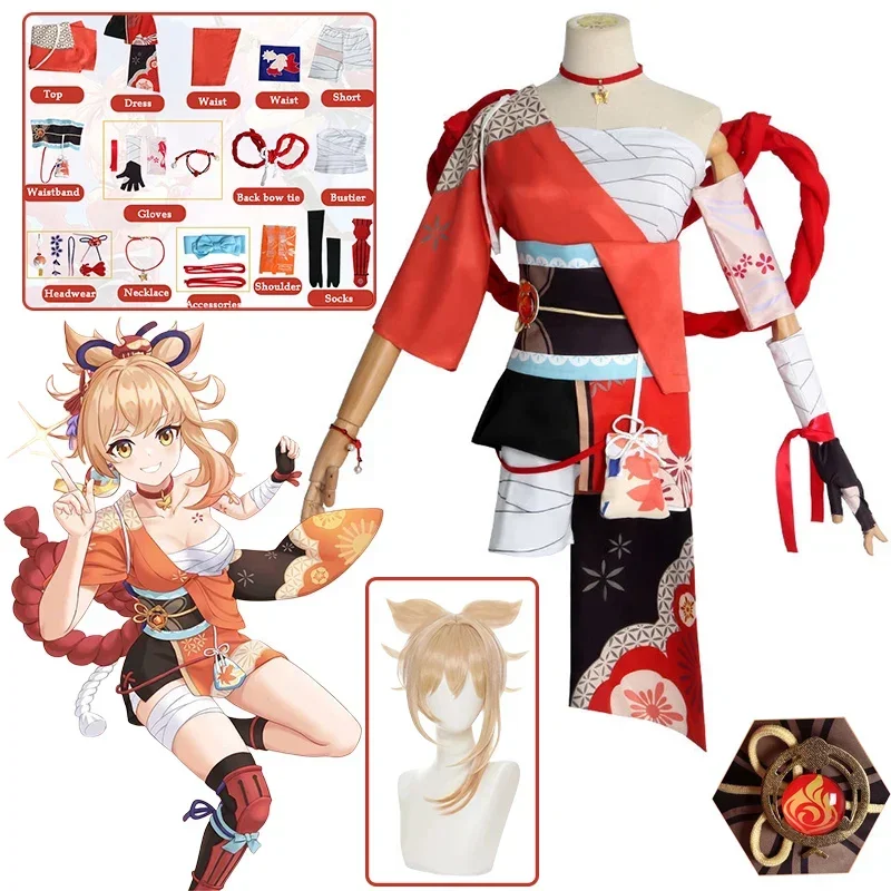 Game Genshin Impact Yoimiya Cosplay Costume Anime Cosplay Costume Props Jewelry Yoimiya Wig Halloween Carnival Party Sexy Dress
Game Genshin Impact Yoimiya Cosplay Costume Anime Cosplay Costume Props Jewelry Yoimiya Wig Halloween Carnival Party Sexy Dress