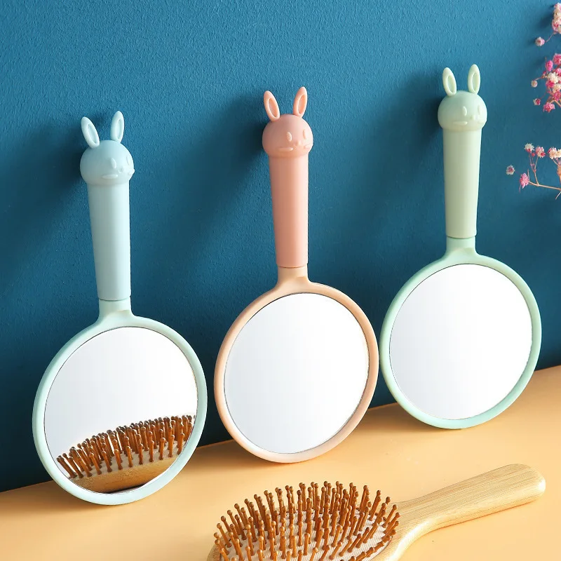 

1Pc Rectangle Hand Hold Cosmetic Mirror With le Makeup Cute Creative Wooden Vintage s Vanity