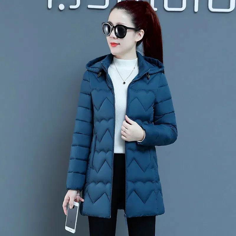 

Новинка 2023, женская зимняя куртка, парки с хлопковой подкладкой, базовое пальто с капюшоном, теплое плотное женское длинное пальто, зимнее пальто, верхняя одежда