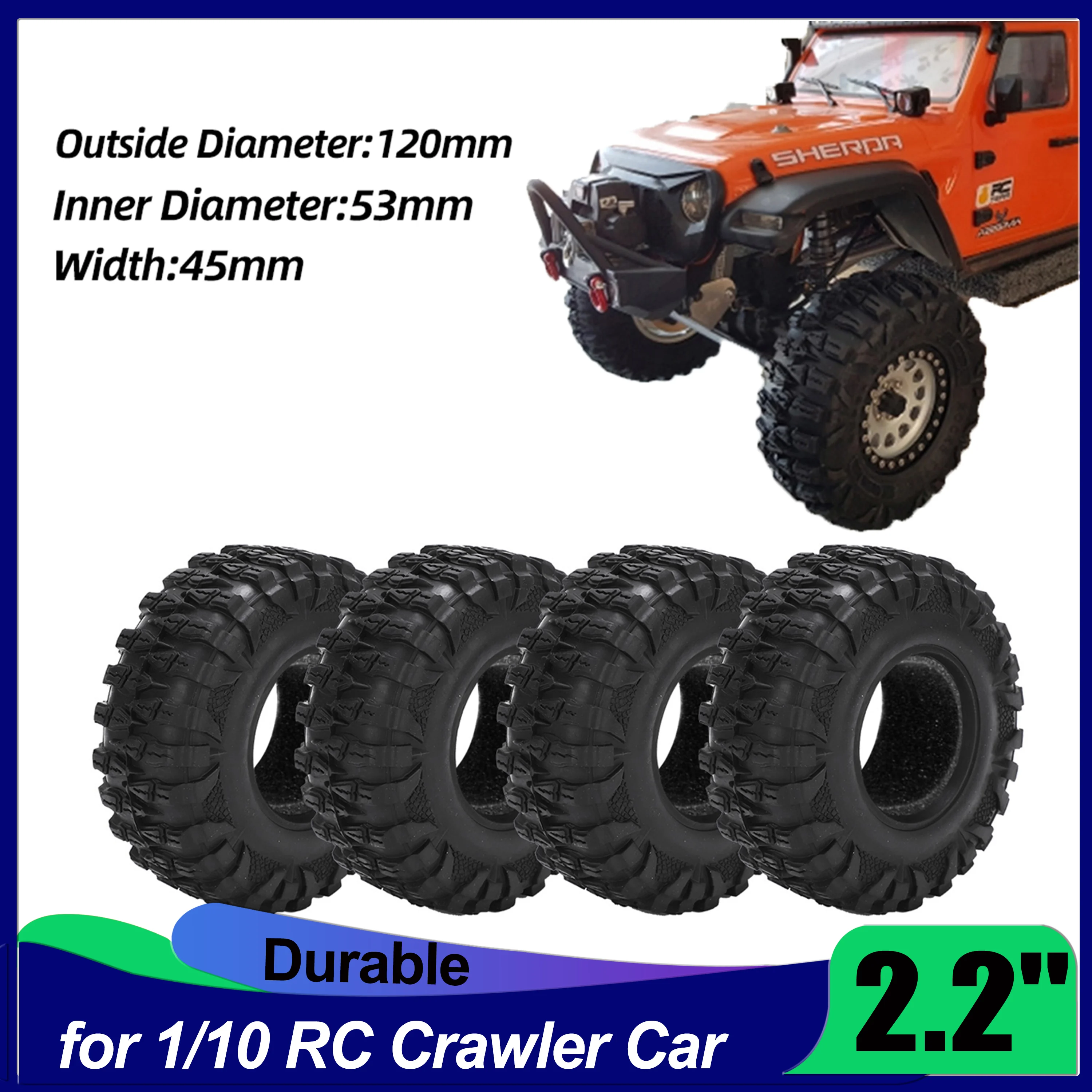 4PCS 2.2" Mud Grappler Rubber Tyre Wheel Tires 120*48mm for 1/10 RC Rock Crawler Traxxas TRX4 TRX-6 Axial SCX10 90046 Wltoys
4PCS 2.2" Mud Grappler Rubber Tyre Wheel Tires 120*48mm for 1/10 RC Rock Crawler Traxxas TRX4 TRX-6 Axial SCX10 90046 Wltoys