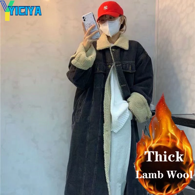 YICIYA Thicken Lamb Wool Long Denim jackets Jeans Women Oversize Down Coat Winter Bomber Female 2022 Motorcycle Y2k Jean jacket
YICIYA Thicken Lamb Wool Long Denim jackets Jeans Women Oversize Down Coat Winter Bomber Female 2022 Motorcycle Y2k Jean jacket